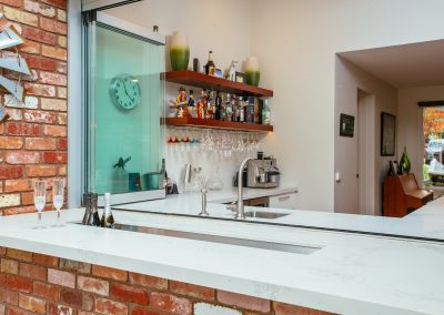 Photo of Servery window open with champagne bar